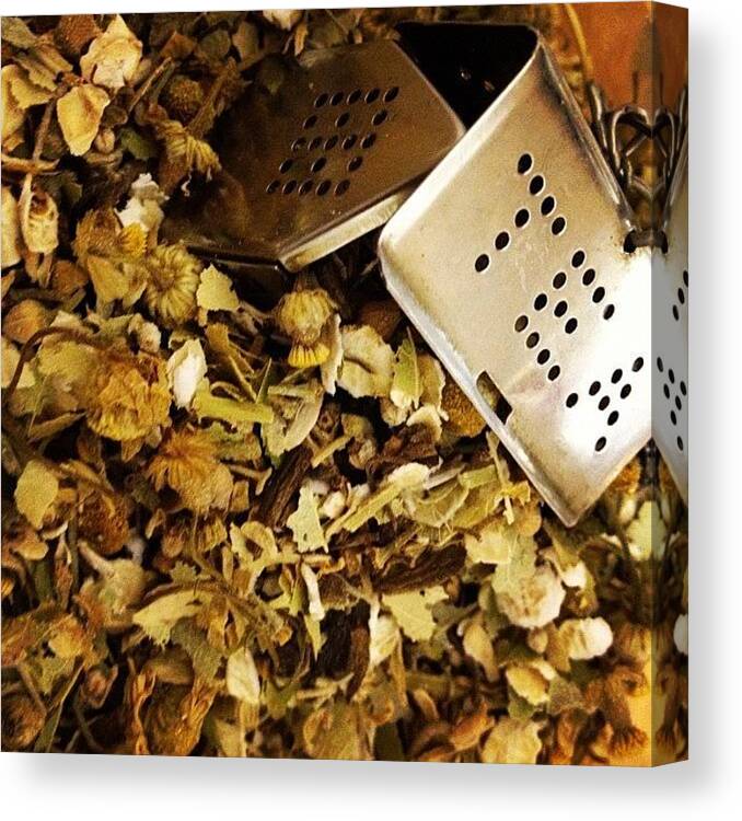 Teahouse Canvas Print featuring the photograph Time For A Nice Relaxing #herbal #tea by Emma Warrener