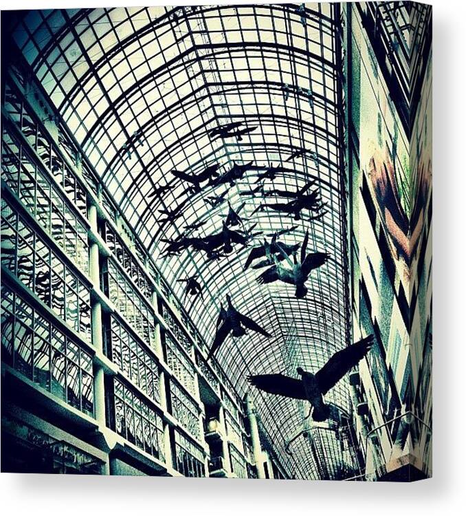 Doinbuildings Canvas Print featuring the photograph Toronto Eaton Centre by Christopher Campbell