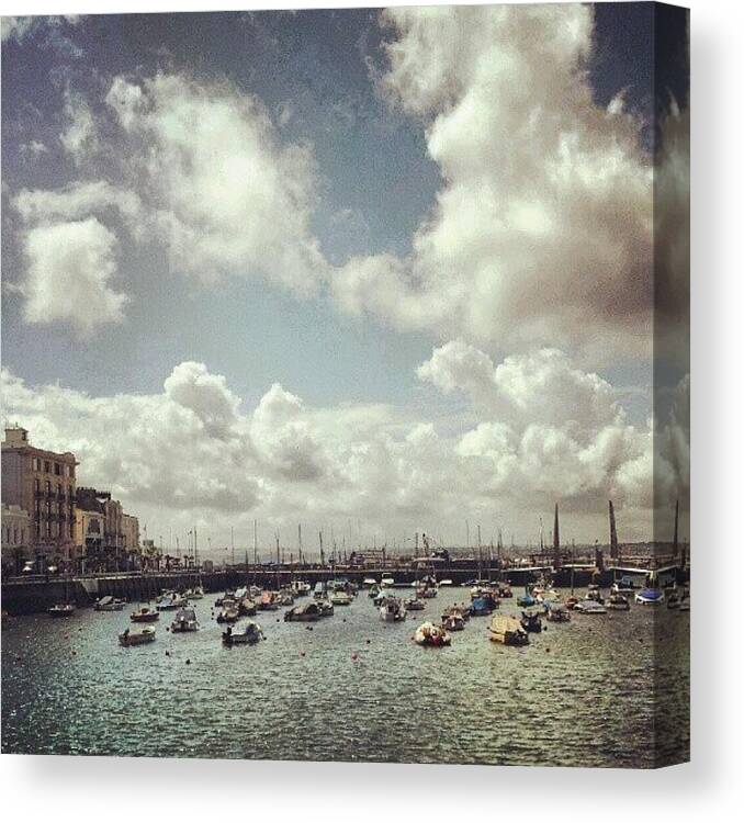 Androidgraphy Canvas Print featuring the photograph #torquay #torbay #towncentre #townscape by Rachel Lavender