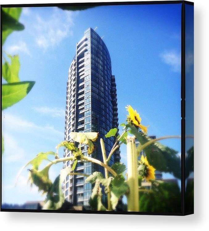 Pdx Canvas Print featuring the photograph Tower Shot 2: Tower-flower-power! by Stone Grether