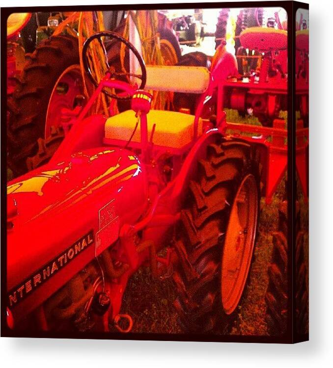 Antique Canvas Print featuring the photograph #tractor #international #antique #old by Rich Toczynski