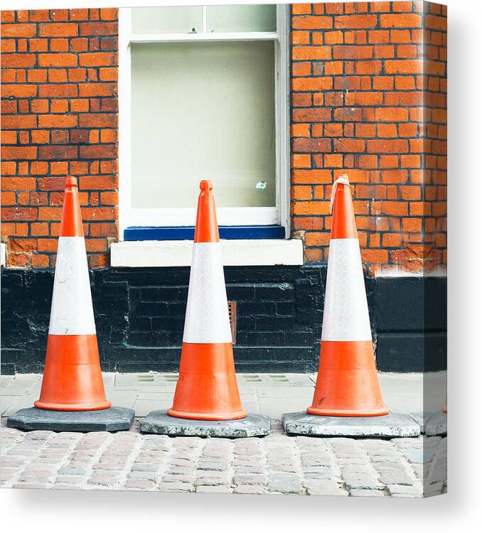 Alert Canvas Print featuring the photograph Traffic cones by Tom Gowanlock