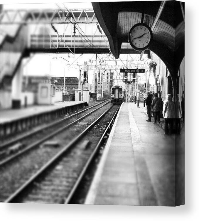 Androidcommunity Canvas Print featuring the photograph #train #trainstation #station by Abdelrahman Alawwad