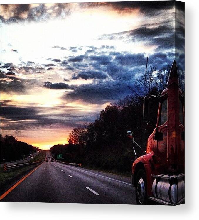Hiking Canvas Print featuring the photograph Truckin Back From Dragon's Tooth by Phoebe Hannah