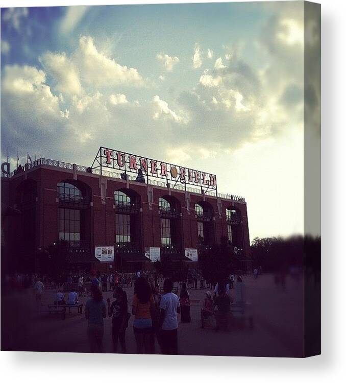 Turner Field Canvas Print featuring the photograph Turner Field by Erin Egan