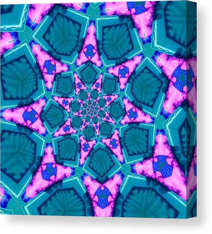 Colorporn Canvas Print featuring the photograph #turquoise And #pink #meditating by Pixie Copley