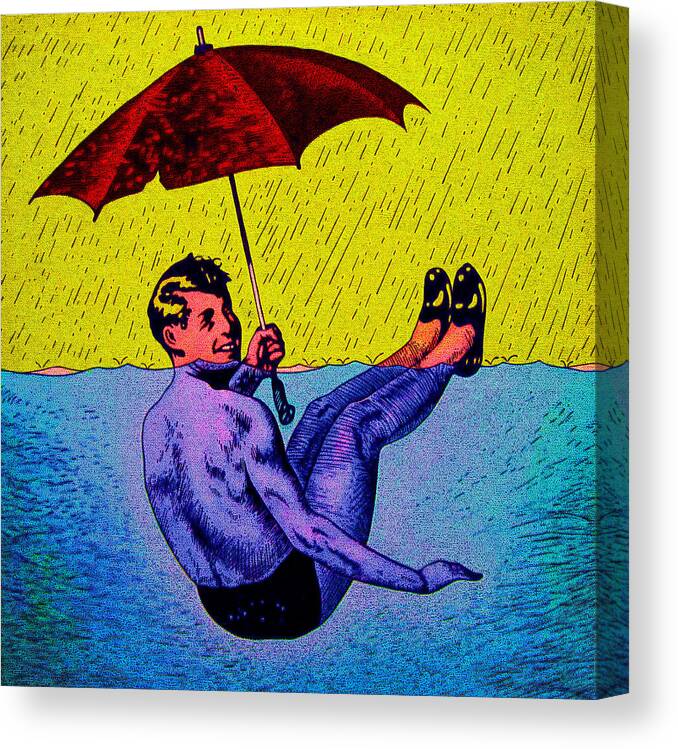 Painting Canvas Print featuring the painting Umbrellaman by Steve Fields