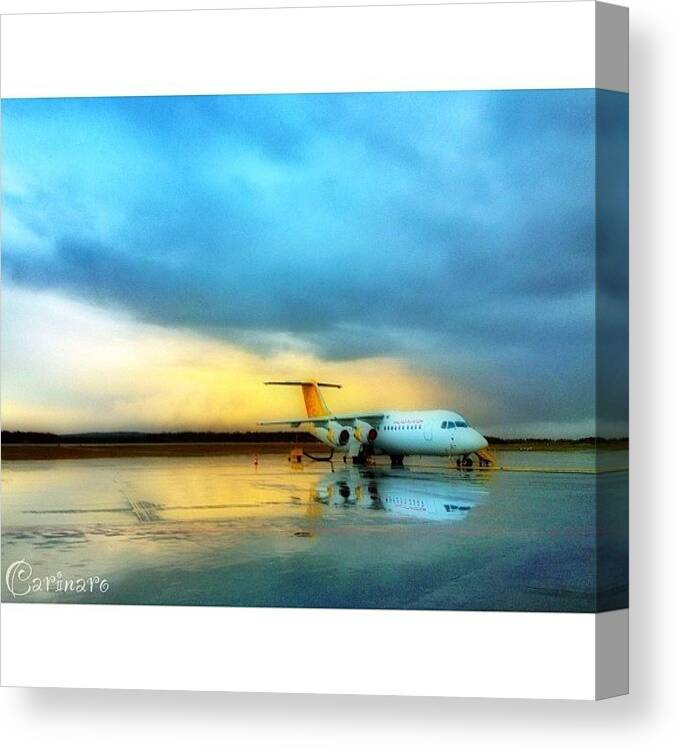 Prohdr Canvas Print featuring the photograph #umeåairport #umeå #västerbotten by Carina Ro
