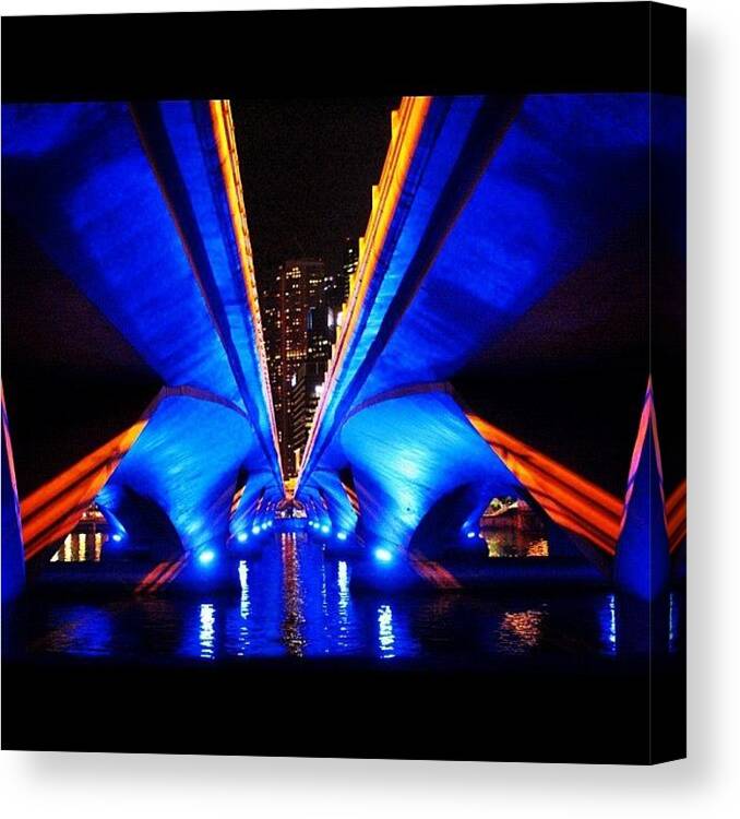 Bridge Canvas Print featuring the photograph Under The Bridge #singapore #bridge by Om Bhatia
