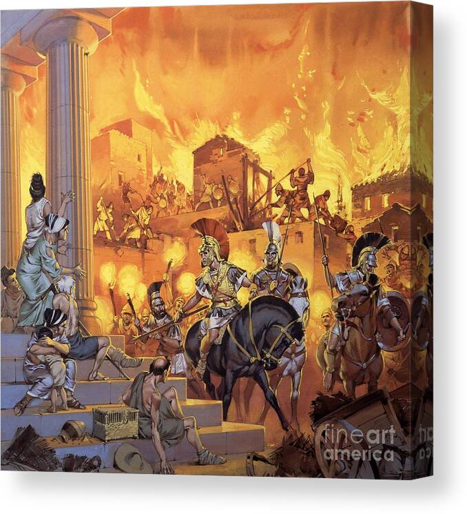 Rome Canvas Print featuring the painting Unidentified Roman Attack by Angus McBride