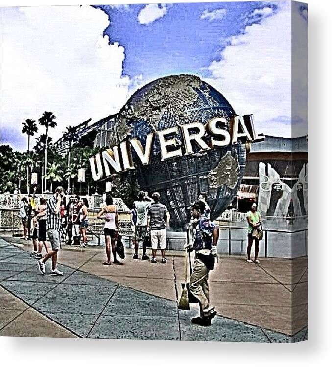  Canvas Print featuring the photograph Universal Studios by Phil Matson