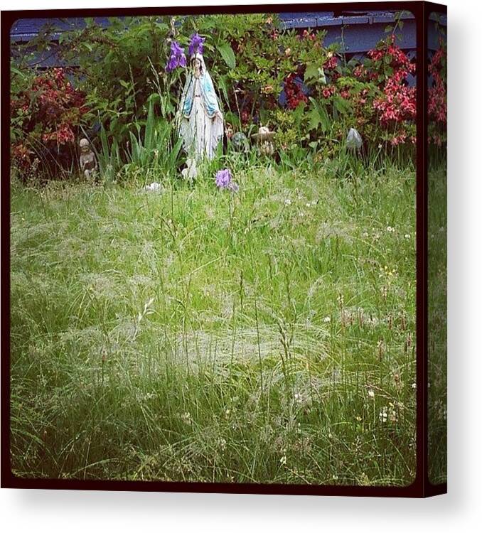Mary Canvas Print featuring the photograph Untitled #14-Mary in Front Yard by Lisa Nichols
