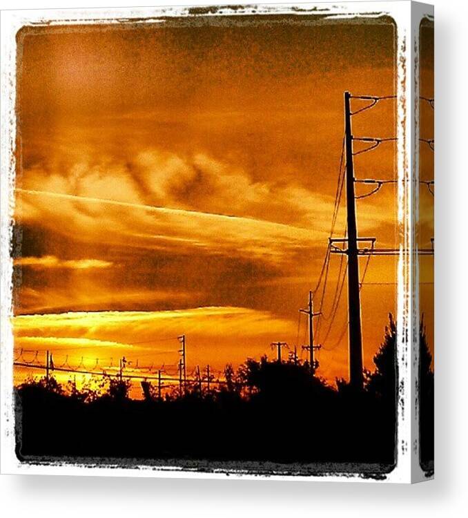 Canvas Print featuring the photograph Urban Sunset by Sunnie Johnson