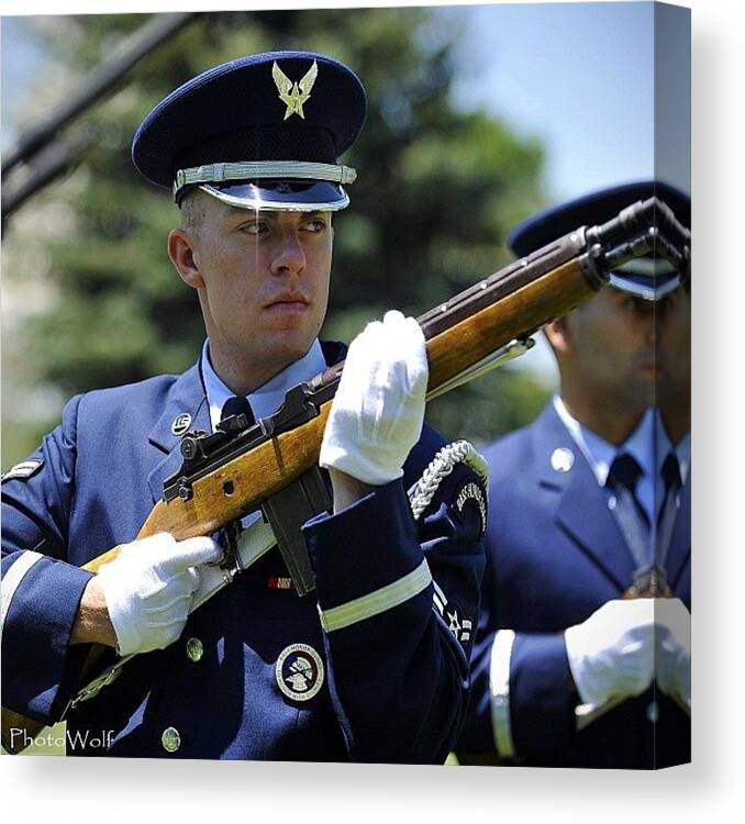  Canvas Print featuring the photograph Us Air Force Mile High Honor Guard by Wolf Stumpf