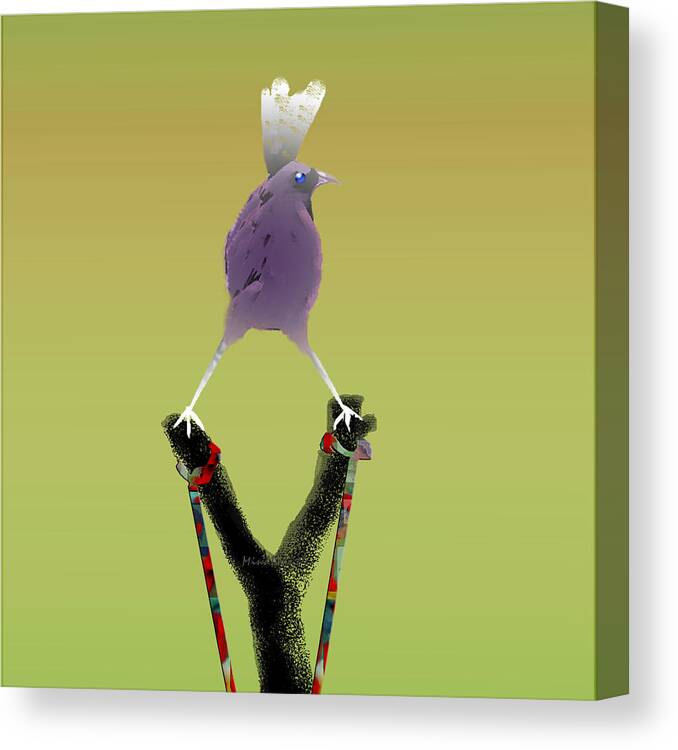 Bird Canvas Print featuring the digital art Valiant Bird by Asok Mukhopadhyay