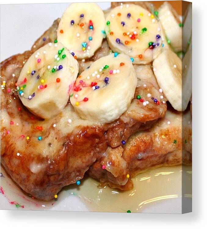 Rainbow Canvas Print featuring the photograph #vegan French Toast (with #sprinkles) by Shana Ray