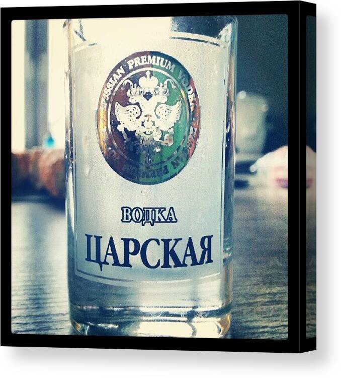  Canvas Print featuring the photograph Vodka Glass by Michal Simonek