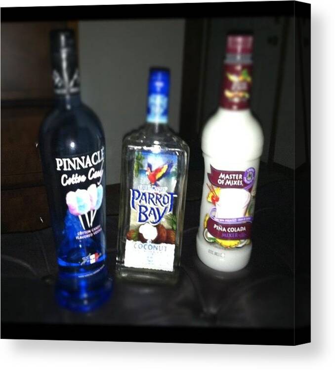 Candycotton Canvas Print featuring the photograph #vodka #rum #candycotton #coconut by S Smithee