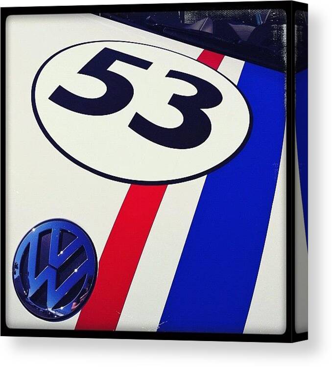 Herbie Canvas Print featuring the photograph #vw #volkswagon #herbie #lovebug #53 by Exit Fifty-Seven