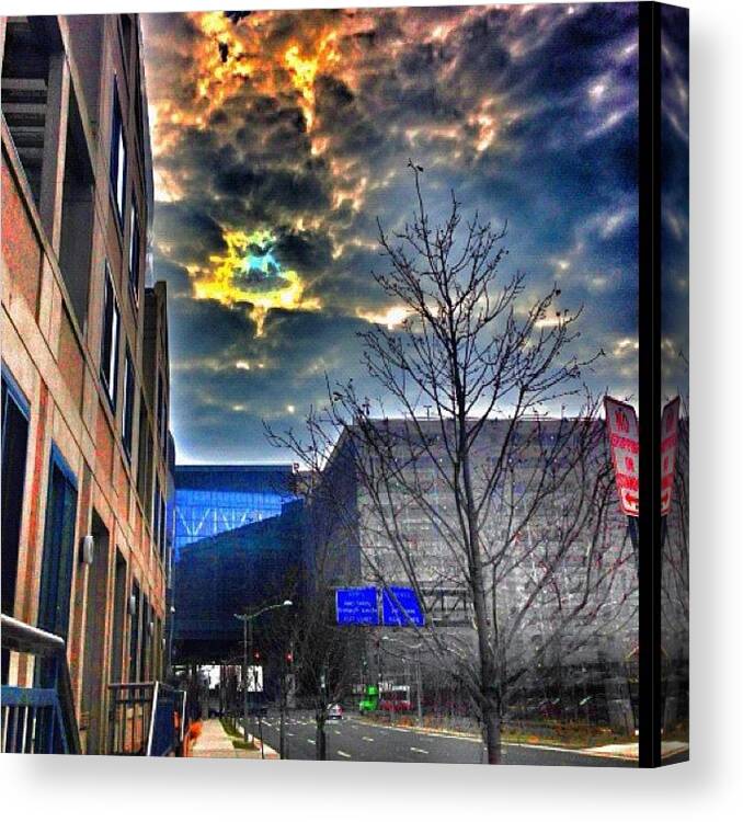 Clouds Canvas Print featuring the photograph Waiting For The #sun. Creepy #clouds by Pete Tountas