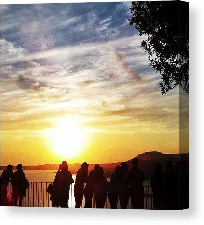Landscape Canvas Print featuring the photograph Waiting For The Sunset  by Gianluca Sommella
