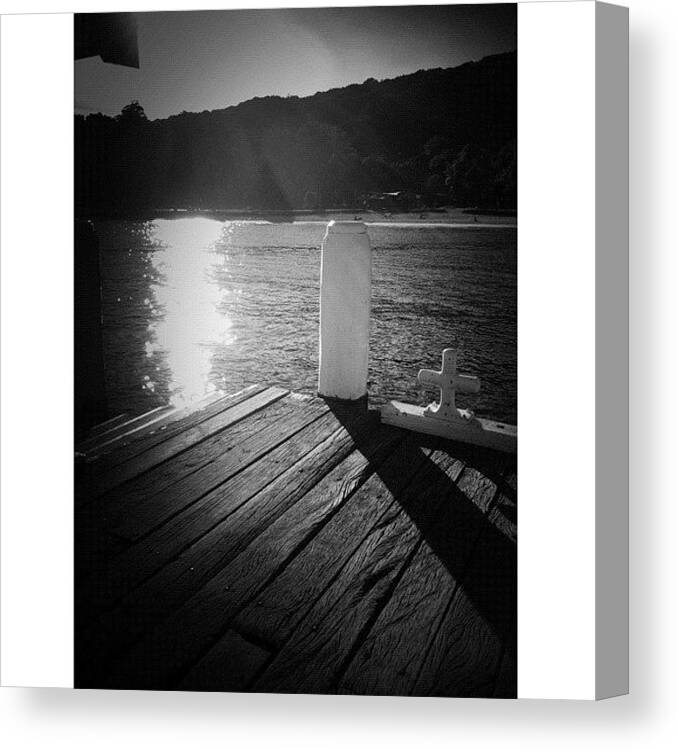 Iphoneographyrocks Canvas Print featuring the photograph Waiting In The Shadows #iphoneography by Kendall Saint