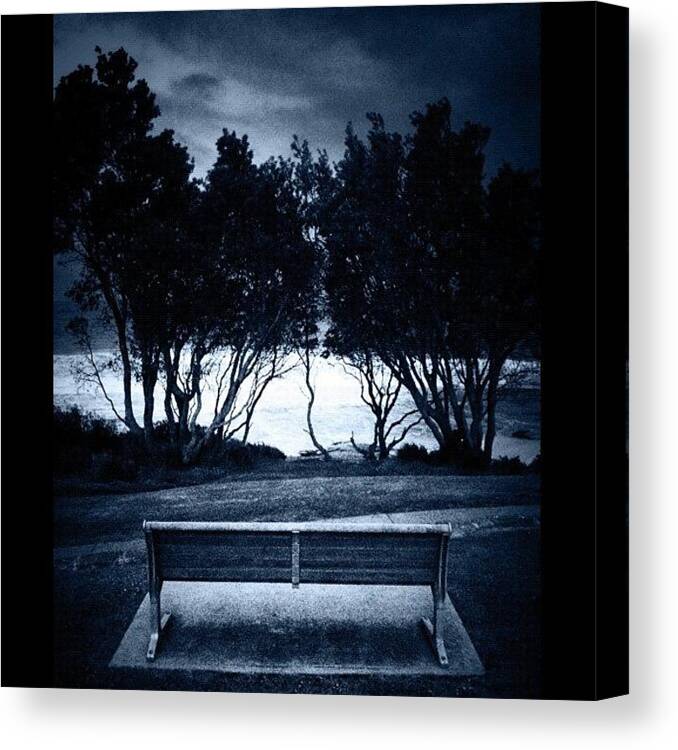 Noir Canvas Print featuring the photograph Waiting #iphoneography #sydneycommunity by Kendall Saint