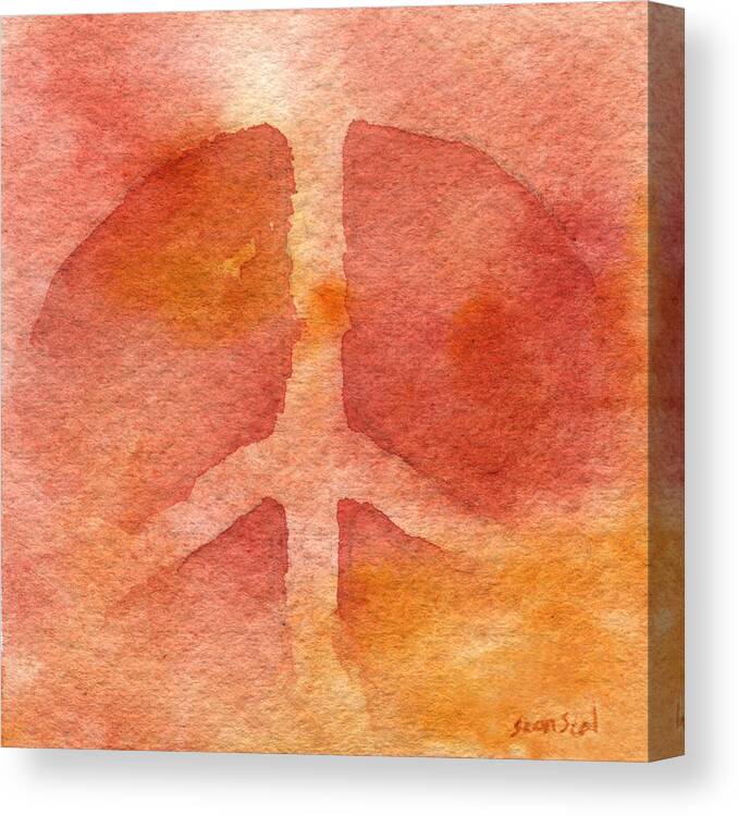 Peace Sign Canvas Print featuring the painting Warm Peace by Sean Seal