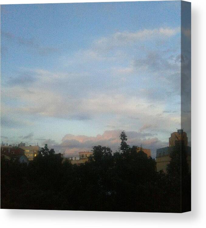 Evening Canvas Print featuring the photograph Watercolor Evening Sky. #evening #view by Maria Trofimova