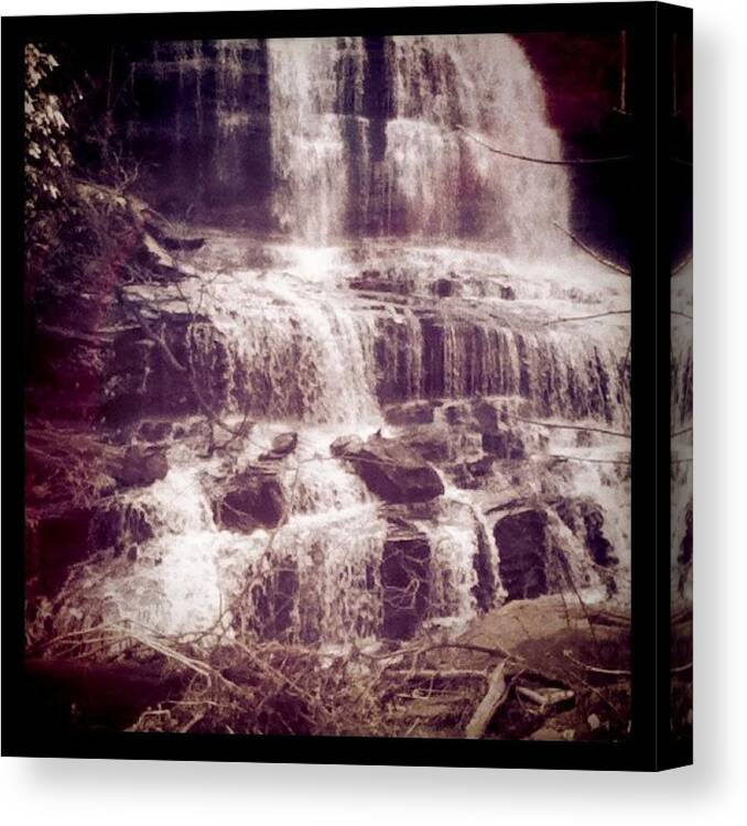 Beautiful Canvas Print featuring the photograph #waterfall #water #river #saluda by Andrea Stocker