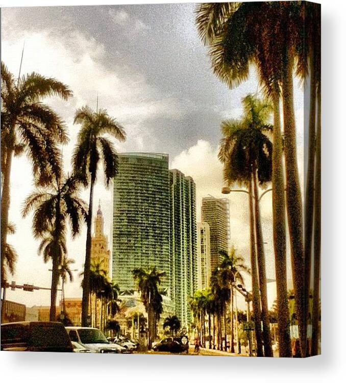 Building Canvas Print featuring the photograph Welcome To Miami City by Christopher Collado