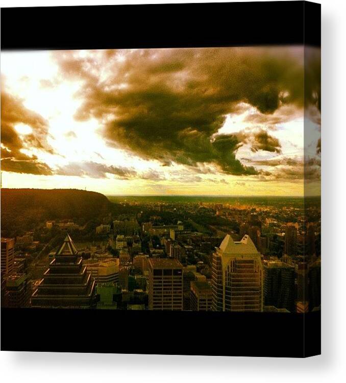 Montreal Canvas Print featuring the photograph Wild skies in Montreal by Candice Walsh