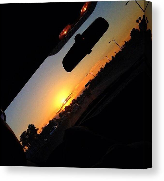 Car Canvas Print featuring the photograph Windscreen Sunset #sunset #driving #car by Ian Payne