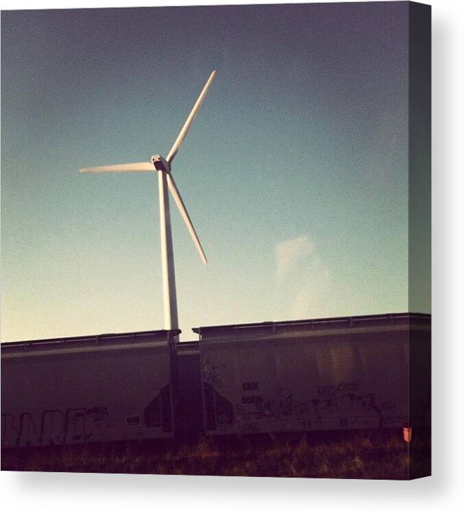 Windturbines Canvas Print featuring the photograph #windturbines by Katie Farmer