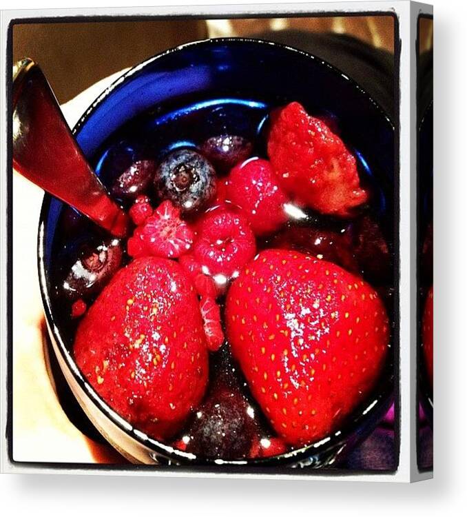 Lambrusco Canvas Print featuring the photograph #wine #redwine #lambrusco #fruit by Avril O