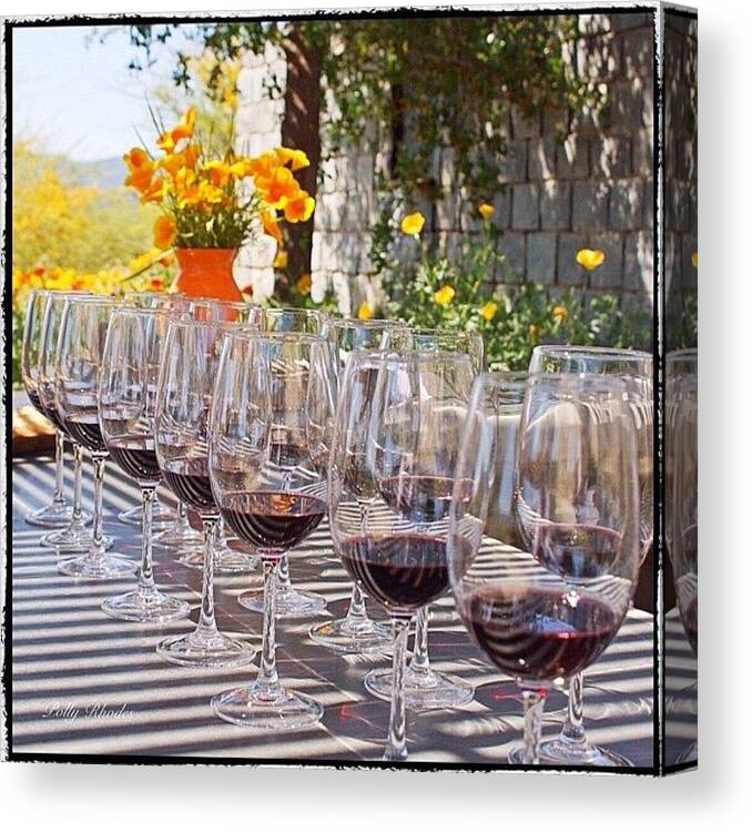 Beautiful Canvas Print featuring the photograph Wine Tasting At Kingston Vineyard by Polly Rhodes