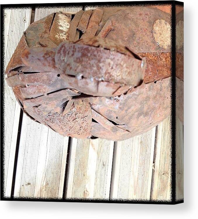 4sonly Canvas Print featuring the photograph #wood #texture #iron #rust #abstract by Val Lao