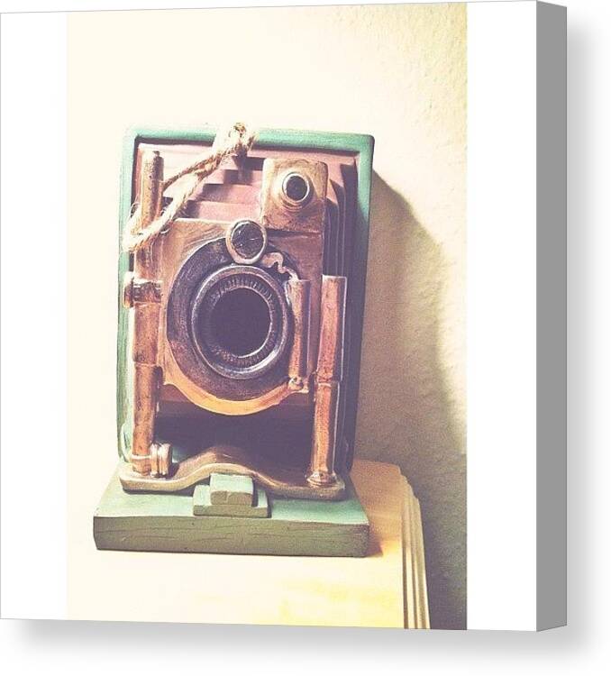Minimalism Canvas Print featuring the photograph Wooden Camera by Turtle Torres