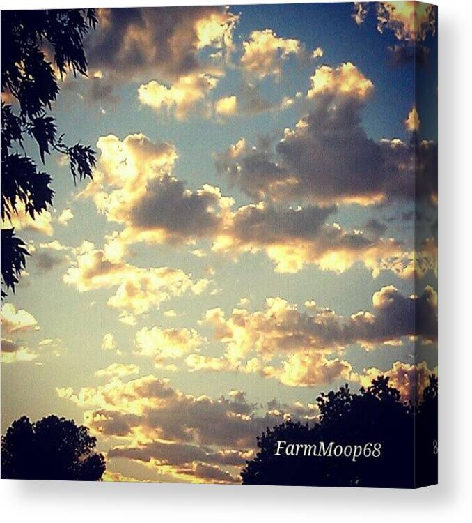 Arizona Canvas Print featuring the photograph #x-pro #sunset #sun #clouds #phoenix by Dave Moore