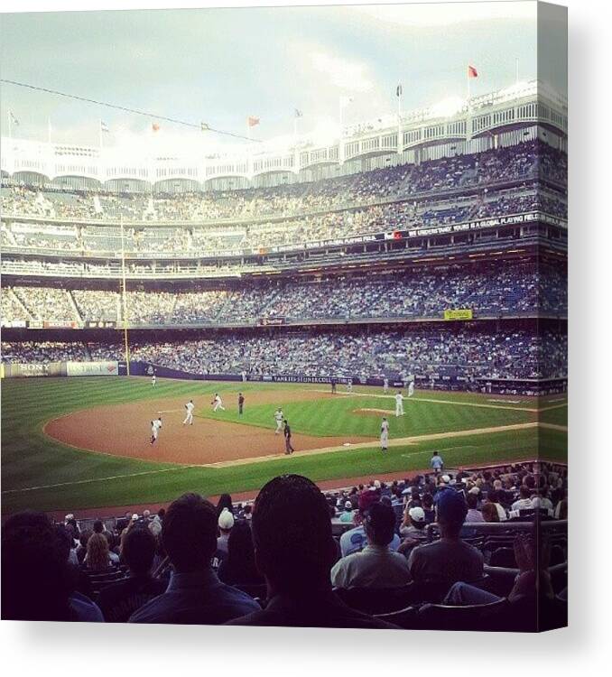 Yankee Stadium Canvas Print featuring the photograph Yankee Stadium by Mike Danielenko