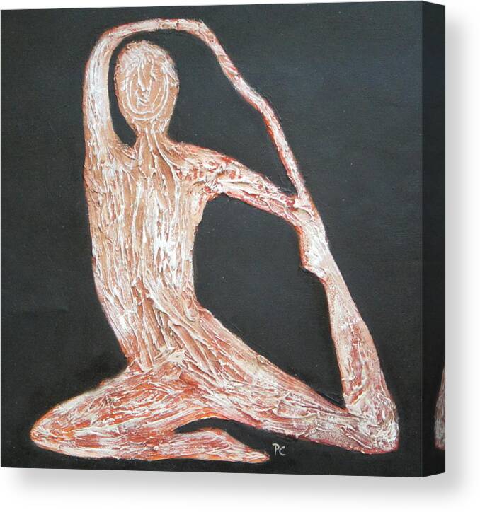 Yoga Canvas Print featuring the painting Yoga Textured Canvas Series II by Patricia Cleasby