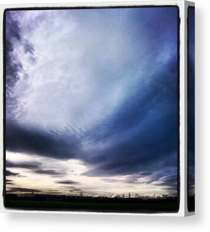 Clouds Canvas Print featuring the photograph #yorkshire #sky #skystyles_gf #grey by Pete Carr