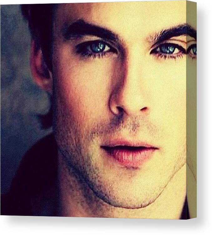 Beautiful Canvas Print featuring the photograph Yummy ;] { #iansomerhalder #damon by Lily McQueen