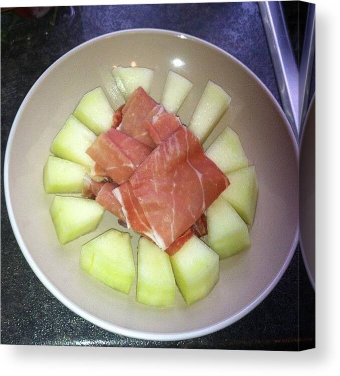 Foodgasm Canvas Print featuring the photograph #yummy #tasty #appetizer #melon by Marie Constant