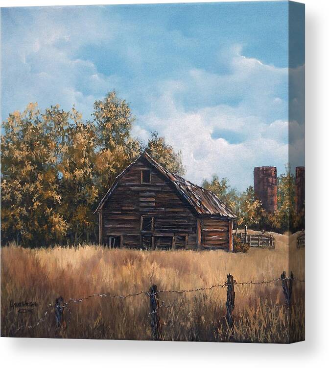 Rustic Canvas Print featuring the painting Zoe's Barn by Lynne Wright