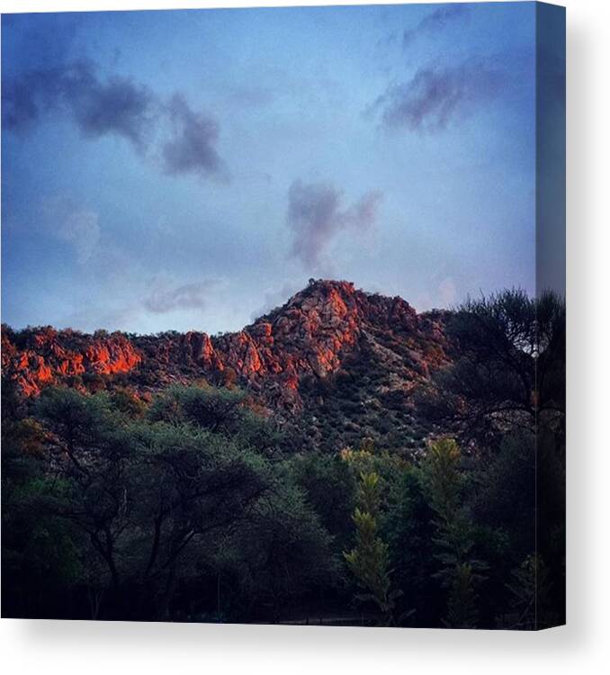 Sunset Canvas Print featuring the photograph 📱 The Last Sunrays Of The by World In My Cameras