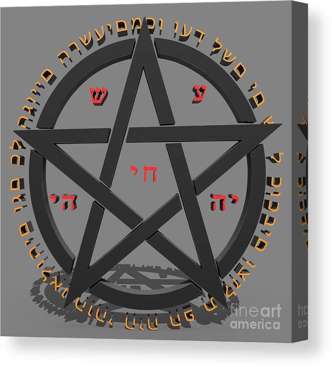 Witchcraft Canvas Print featuring the digital art Witchcraft Concept With Hebrew Text by Ilan Rosen