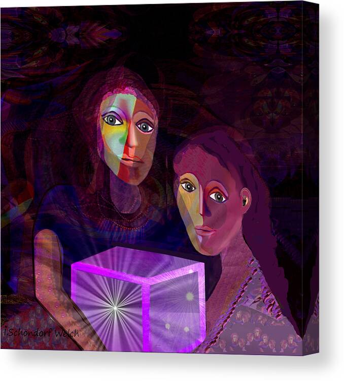 012 Canvas Print featuring the painting 012 Pandoras magic Box V ...  #012 by Irmgard Schoendorf Welch