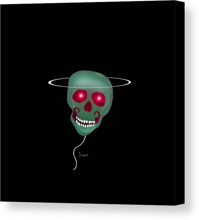 1279 Canvas Print featuring the painting 1279 - T shirt skull by Irmgard Schoendorf Welch