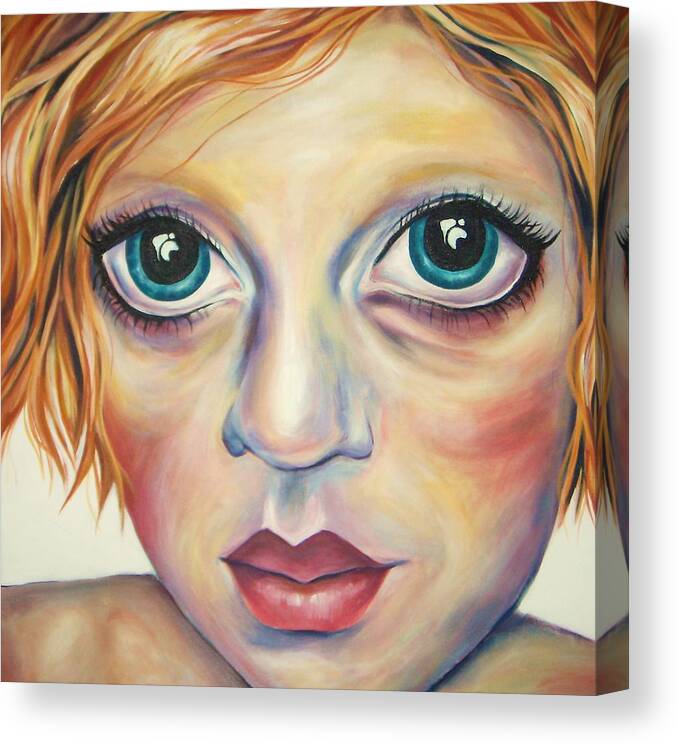 Portait Canvas Print featuring the painting A Harmonious Replication by Darcy Lee Saxton